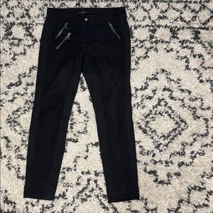 Armani Exchange Black Pants with Zipper Details